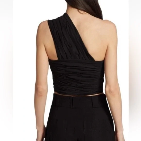 NWOT A.L.C. Women’s Apollo Linen One Shoulder Top Summer Vacation Resort Luxe - Picture 2 of 11